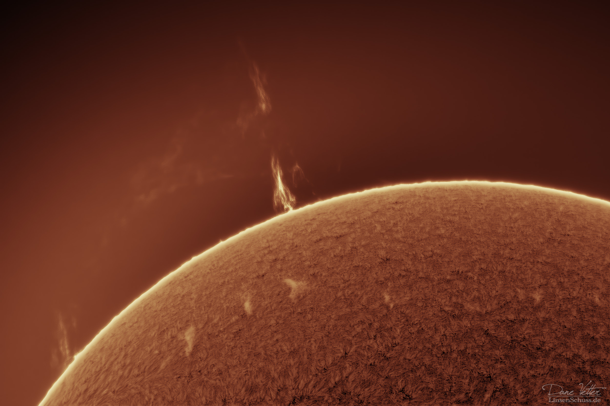 Hohe Protuberanz auf H-alpha Sonne vom 11.05.24