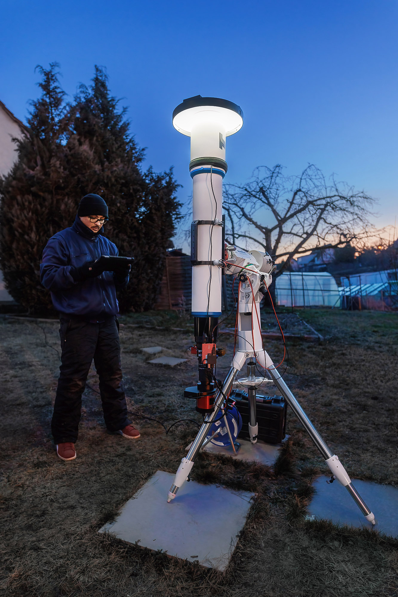Arbeiten am Teleskop