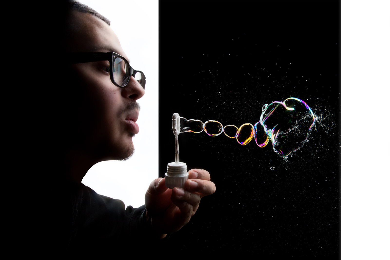 Beim Aufnehmen von platzenden Seifenblasen